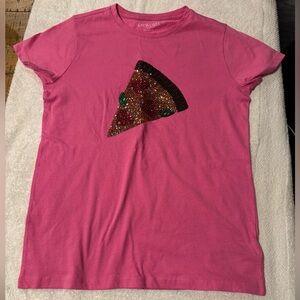 2/$15 💥 J Crew Crewcuts Pink Tee with Sequin Pizza Design